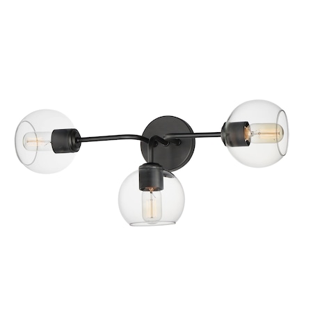 Maxim Lighting Knox 3-Light Bath Vanity Light, Black 21633CLBK